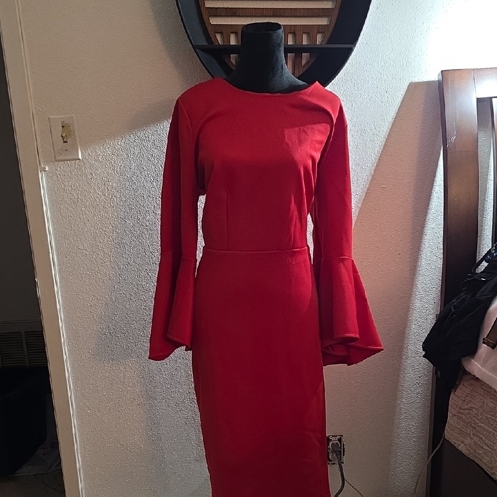 Eloquii Red Long Sleeve Dress